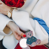 Hand-painted Hotel Teddy Compact Mirror | Eco-Friendly