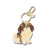 Hand-painted Shih Tzu Pup Bag Charm + Keychain | Eco-Friendly