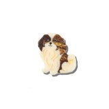Hand-painted Shih Tzu Pup Brooch Pin