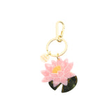 Hand-painted Japanese Lily Bag Charm + Keychain | Eco-Friendly