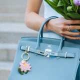 Hand-painted Japanese Lily Bag Charm + Keychain | Eco-Friendly