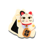 Hand-painted Maneki-Neko Cat Compact Mirror | Eco-Friendly