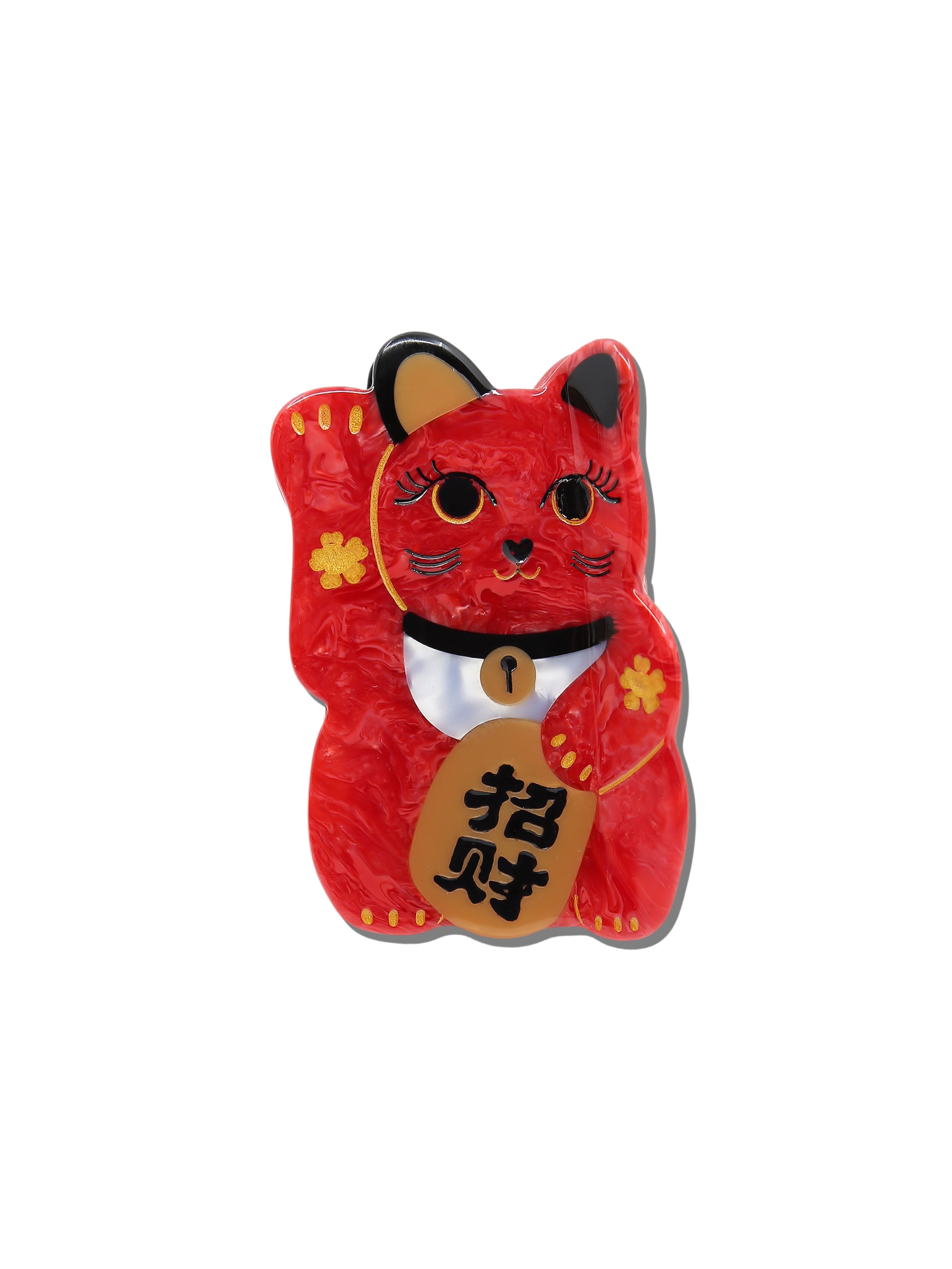 Hand-painted Maneki-Neko Cat Claw Hair Clip | Eco-Friendly