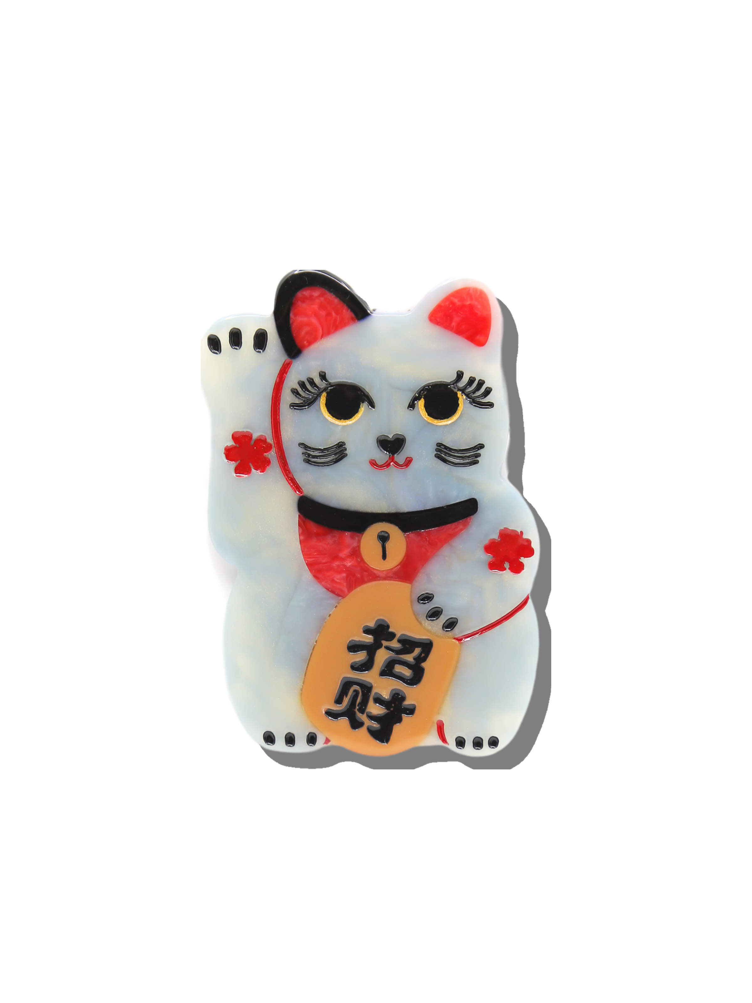 Hand-painted Maneki-Neko Cat Claw Hair Clip | Eco-Friendly