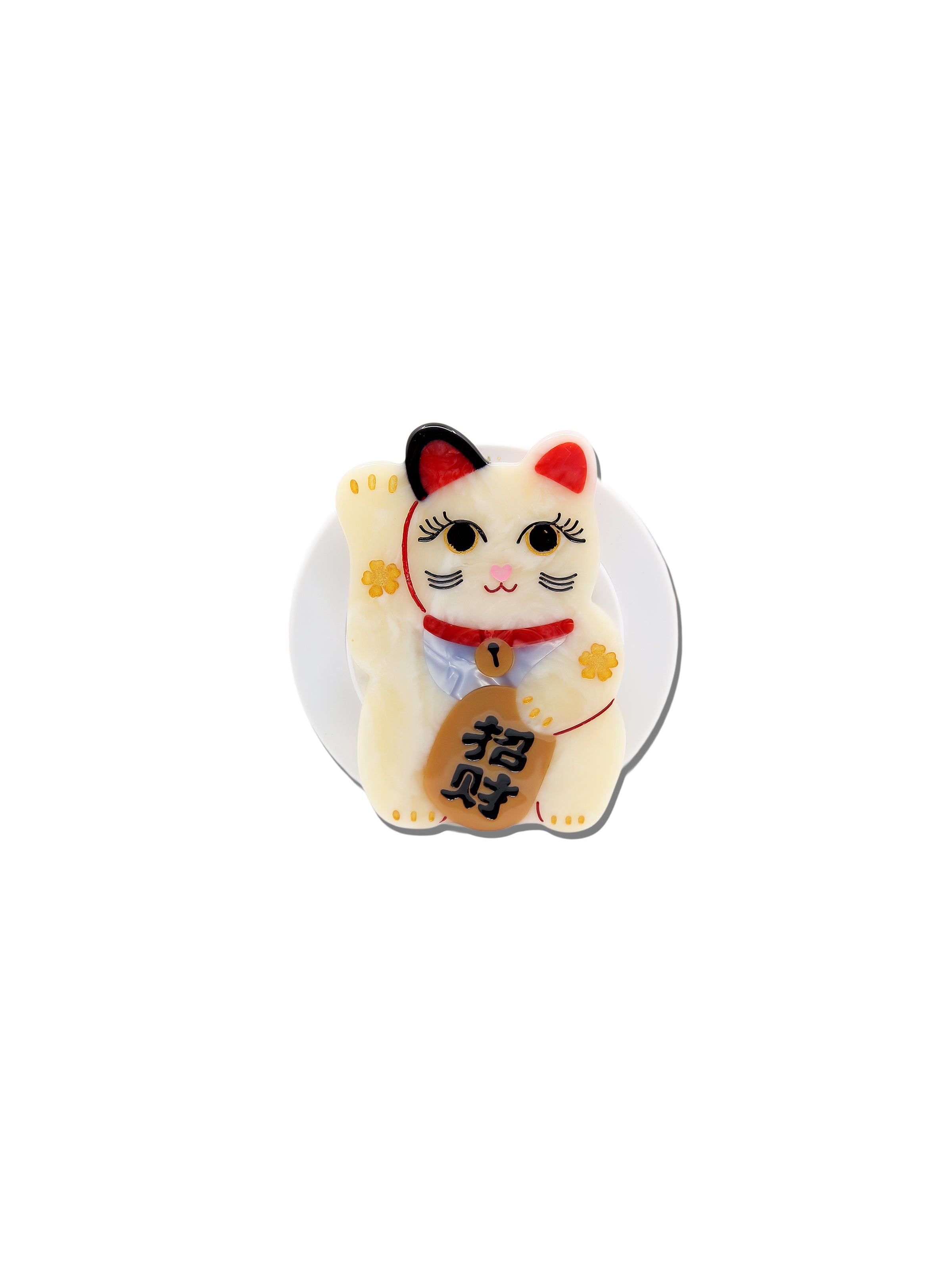 Hand-painted Maneki-Neko Cat GripCharm | Eco-Friendly