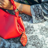 Hand-painted Vintage Fan Bag Charm + Keychain | Eco-Friendly