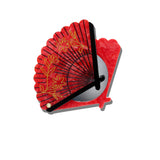 Hand-painted Vintage Fan Compact Mirror | Eco-Friendly