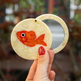 Hand-painted Sea Bream Fish Compact Mirror | Eco-Friendly