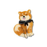 Hand-painted Shiba Inu Claw Hair Clip | Eco-Friendly