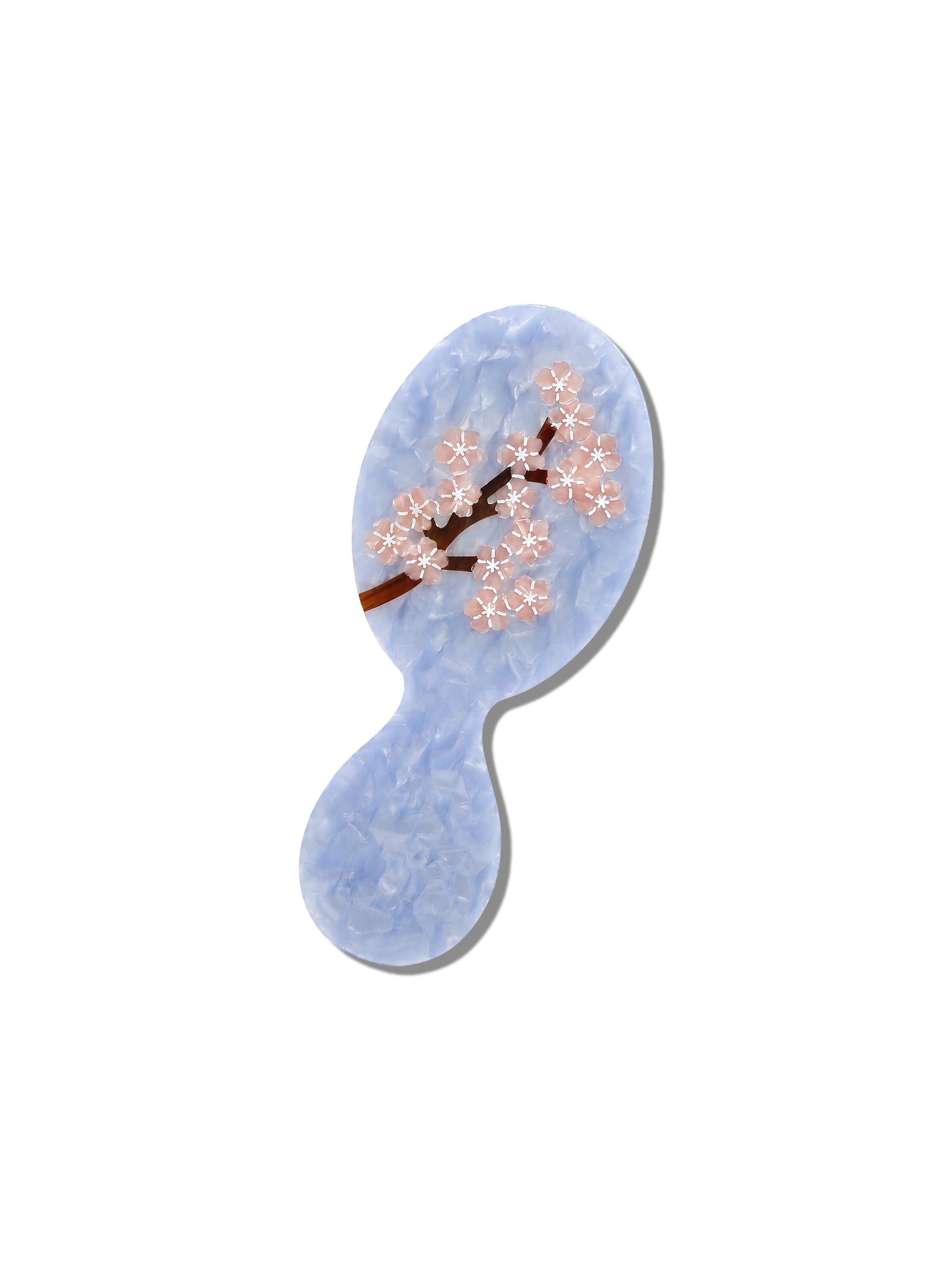 Hand-painted Cool Blue Sakura Blossom Brush | Eco-Friendly
