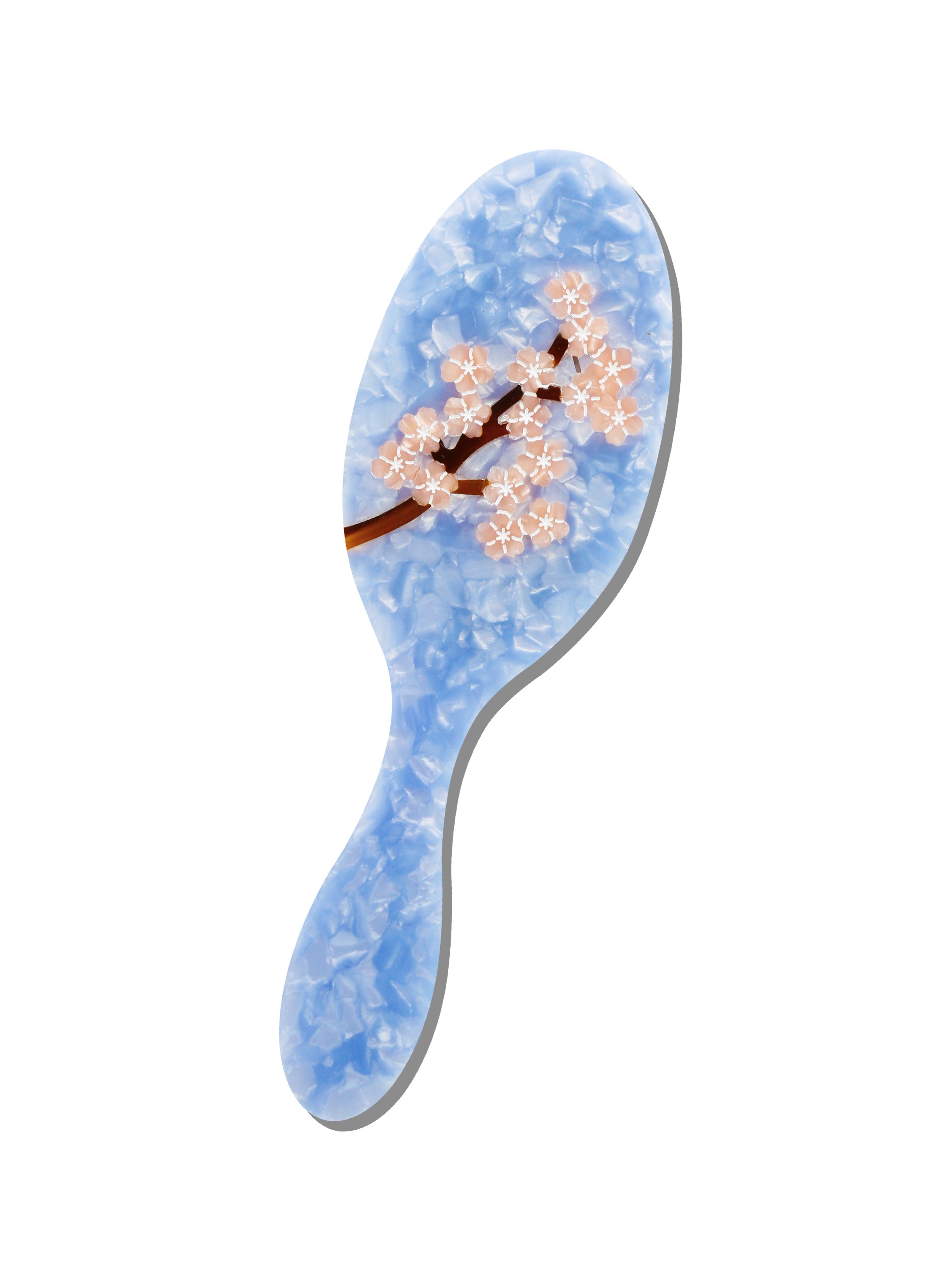 Hand-painted Cool Blue Sakura Blossom Brush | Eco-Friendly