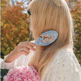 Hand-painted Cool Blue Sakura Blossom Brush | Eco-Friendly