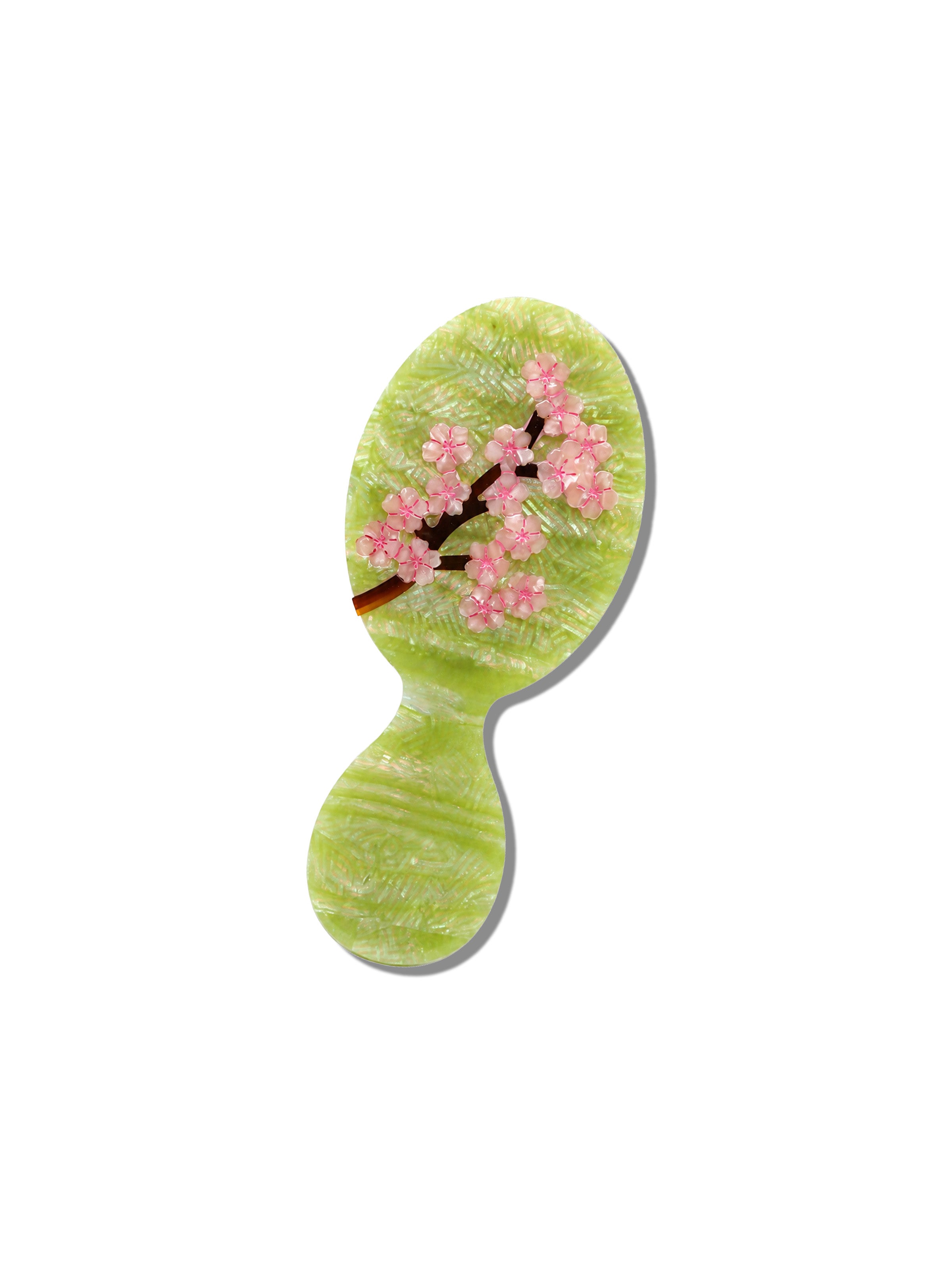 Hand-painted Green Sakura Blossom Brush | Eco-Friendly