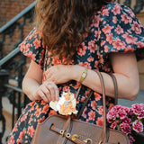 Hand-painted Vintage Kitten Compact Mirror | Eco-Friendly