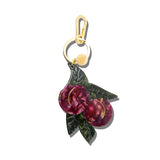 Hand-painted Japanese Plum  Bag Charm + Keychain | Eco-Friendly