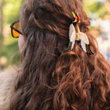Hand-painted Vintage Crane Claw Hair Clip | Eco-Friendly