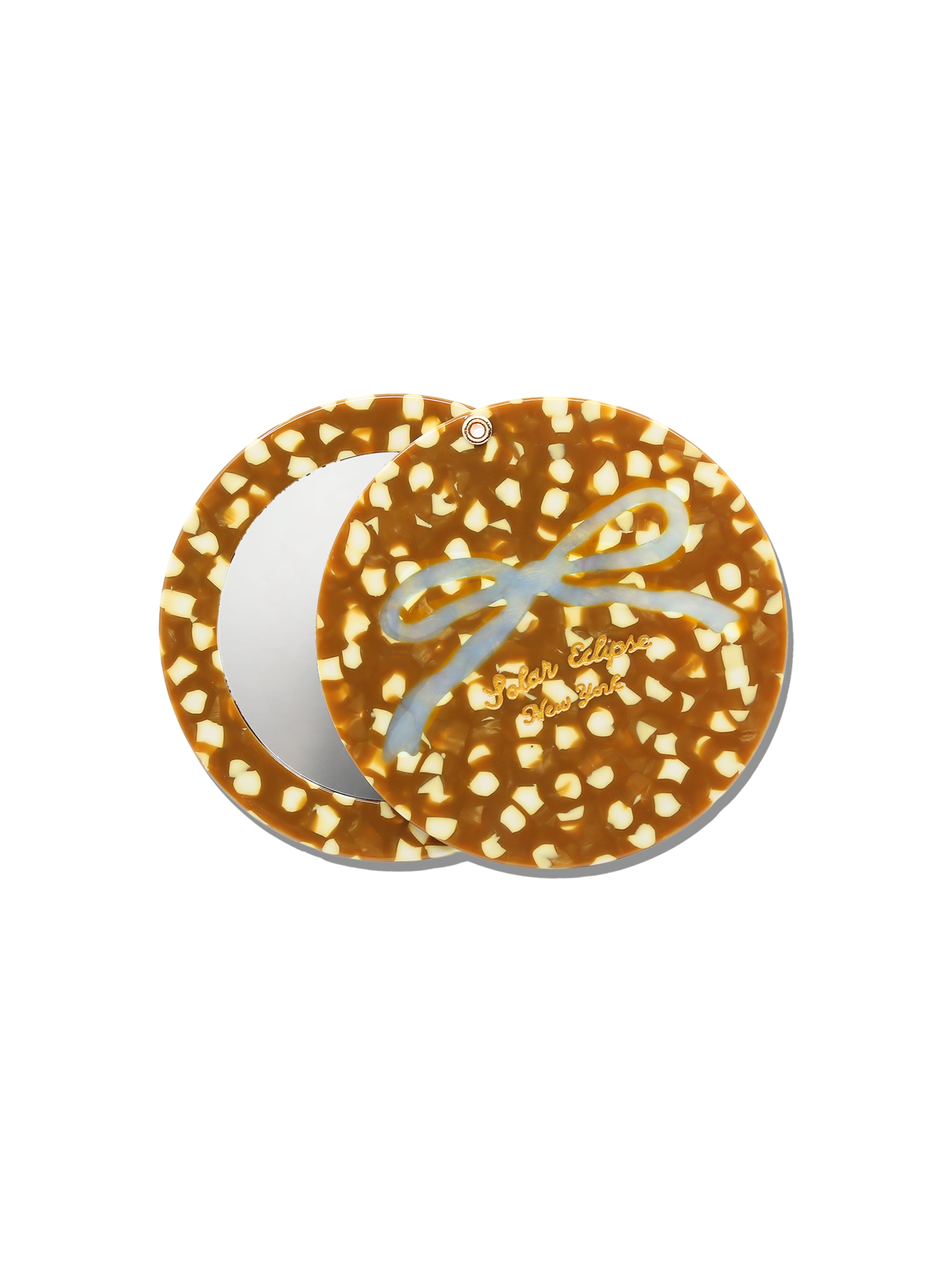 Hand-painted Vintage Bow Compact Mirror | Eco-Friendly
