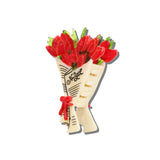 Hand-painted Newspaper Tulips Claw Hair Clip | Eco-Friendly