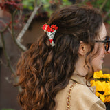 Hand-painted Newspaper Tulips Claw Hair Clip | Eco-Friendly