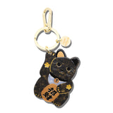 Hand-painted Maneki-Neko Cat Bag Charm + Keychain | Eco-Friendly