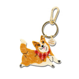 Hand-painted Corgi Bag Charm + Keychain | Eco-Friendly