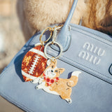 Hand-painted Corgi Bag Charm + Keychain | Eco-Friendly