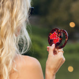Hand-painted Winter Blossom Compact Mirror | Eco-Friendly
