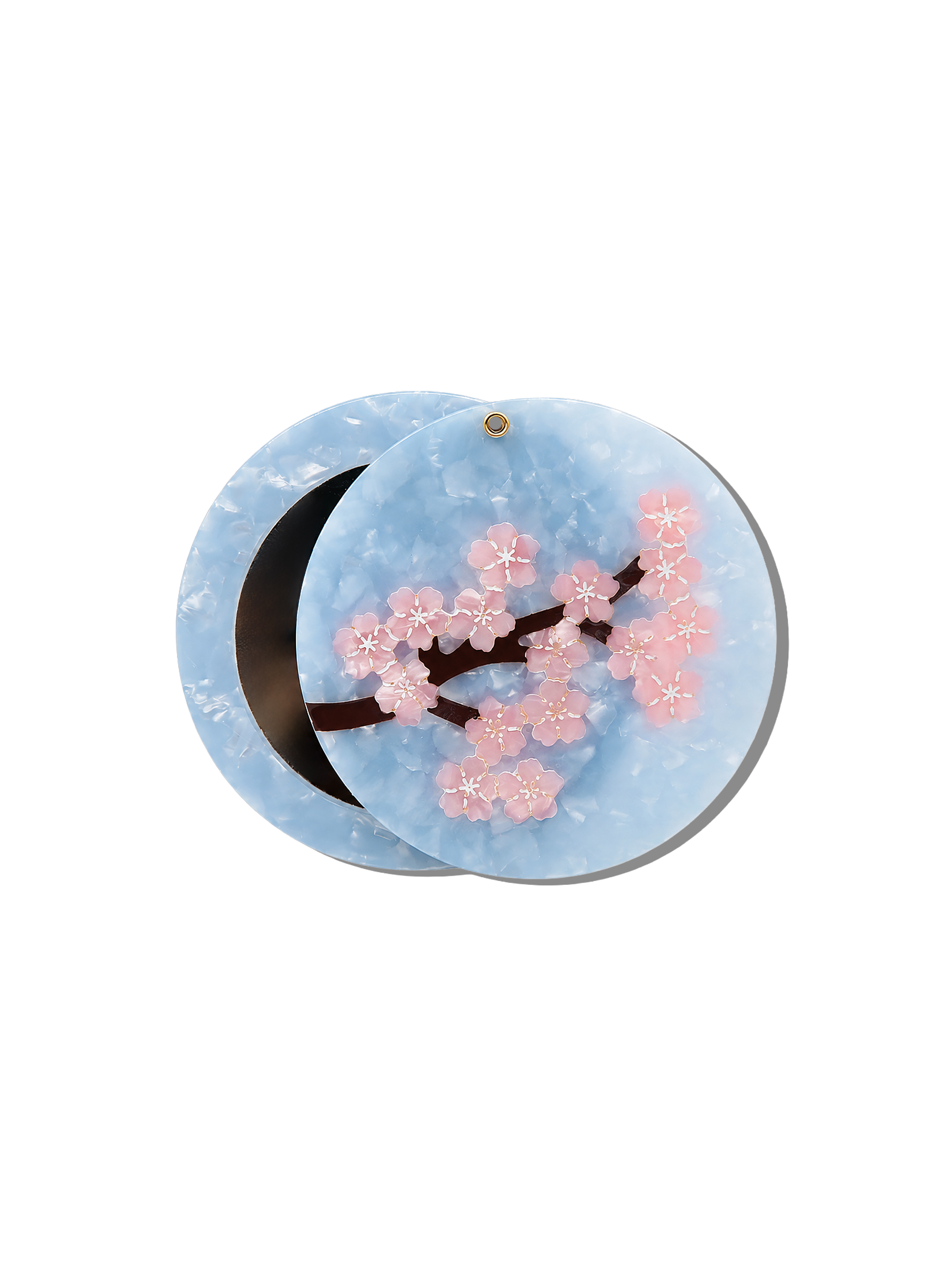 Hand-painted Sakura Blossom Compact Mirror | Eco-Friendly