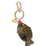Hand-painted Fish Soy Sauce Bag Charm + Keychain | Eco-Friendly