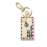 Hand-painted Airmail Bag Charm + Keychain | Eco-Friendly