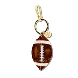 Hand-painted Vintage Football Bag Charm + Keychain | Eco-Friendly