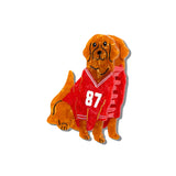 Hand-painted Football Dog Claw Hair Clip | Eco-Friendly