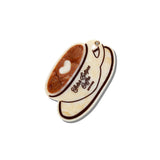 Hand-painted Vintage Cafe Coffee Compact Mirror | Eco-Friendly