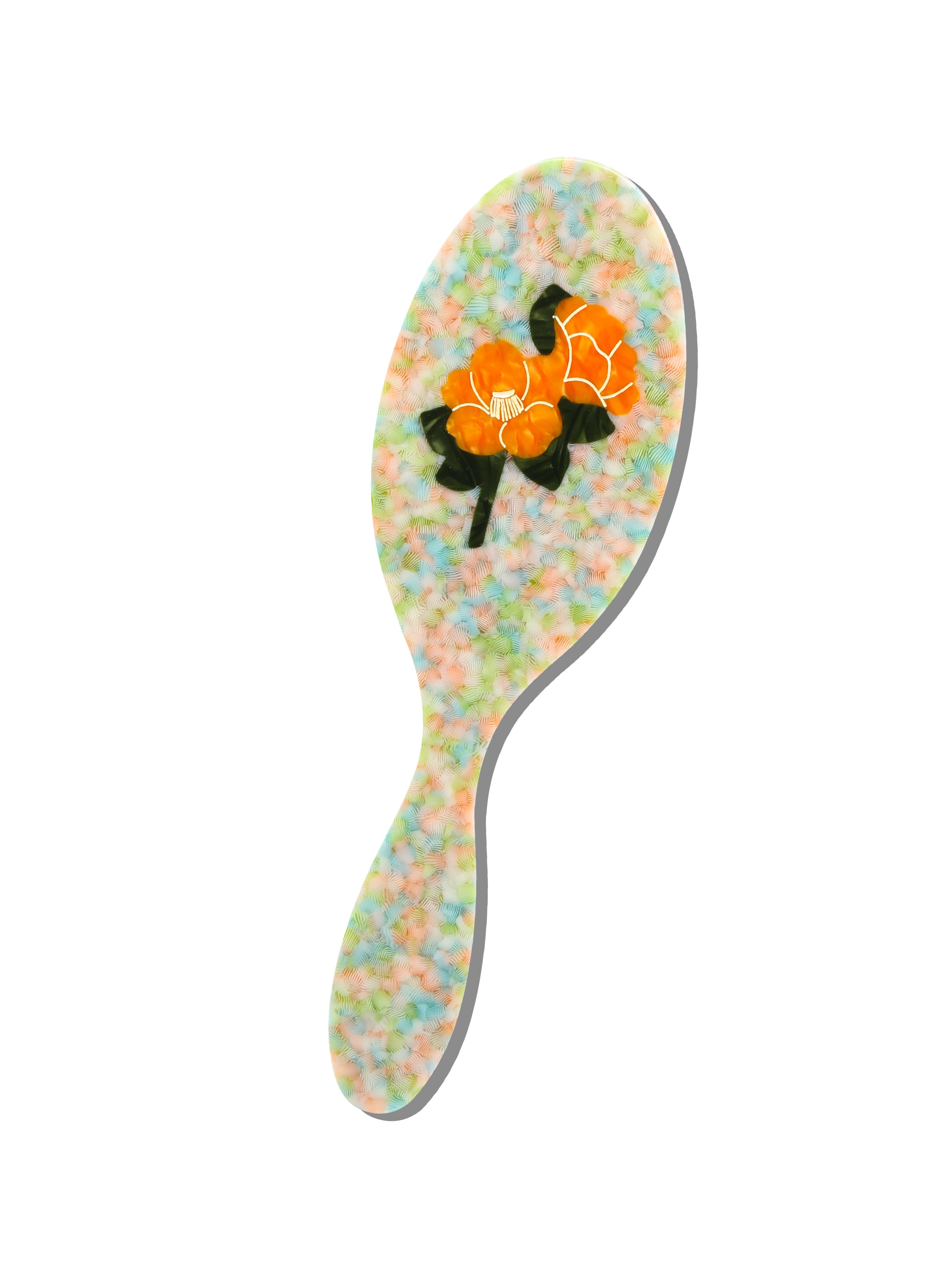 Hand-painted Orange Vintage Poppy Brush | Eco-Friendly