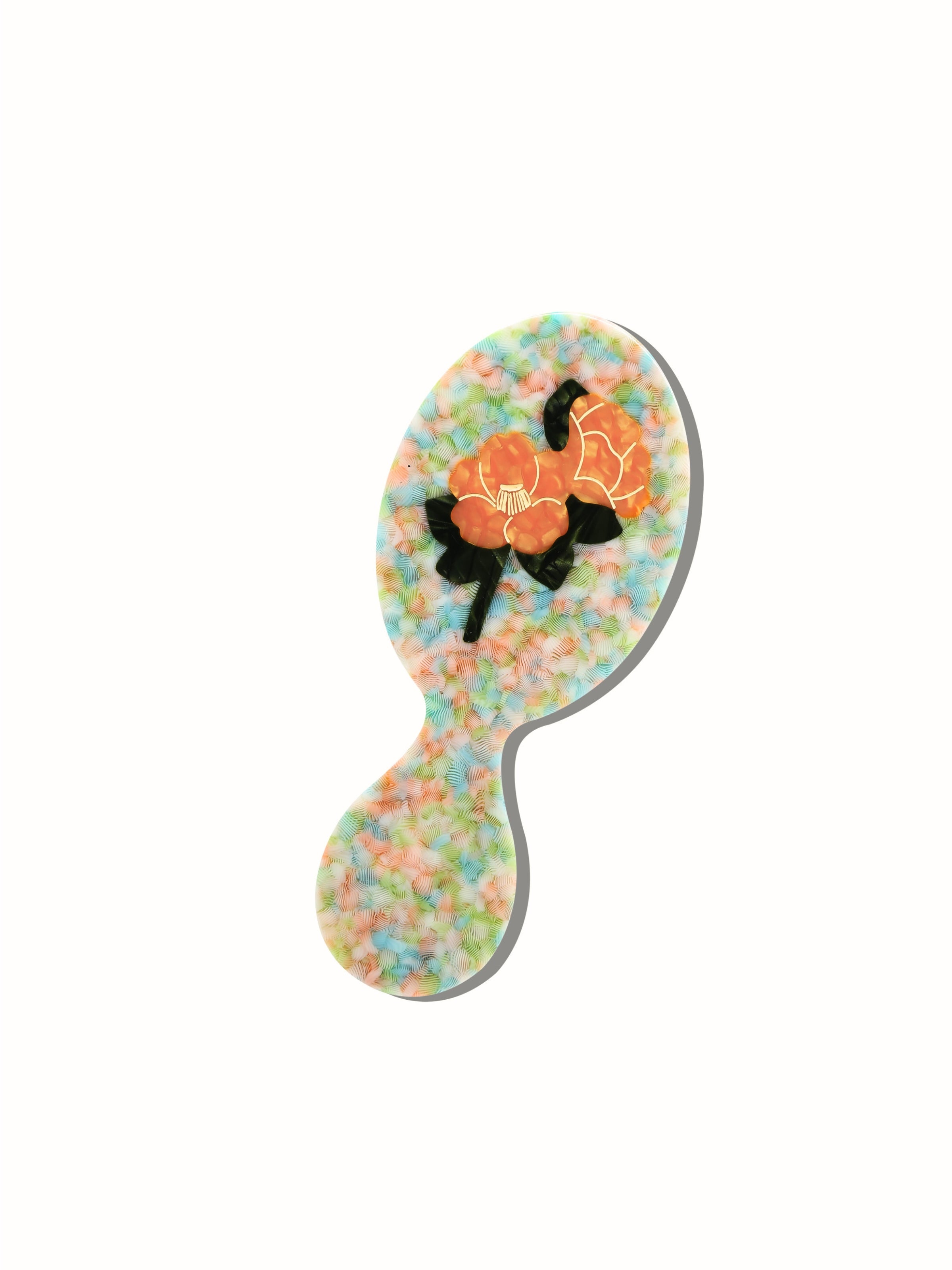 Hand-painted Orange Vintage Poppy Brush | Eco-Friendly