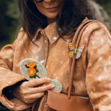 Hand-painted Orange Vintage Poppy Brush | Eco-Friendly