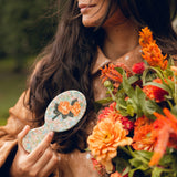 Hand-painted Orange Vintage Poppy Brush | Eco-Friendly