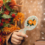 Hand-painted Orange Vintage Poppy Brush | Eco-Friendly