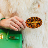 Hand-painted Solar Eclipse Golden Leopard Brush | Eco-Friendly