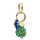 Hand-painted Peacock Bag Charm + Keychain | Eco-Friendly