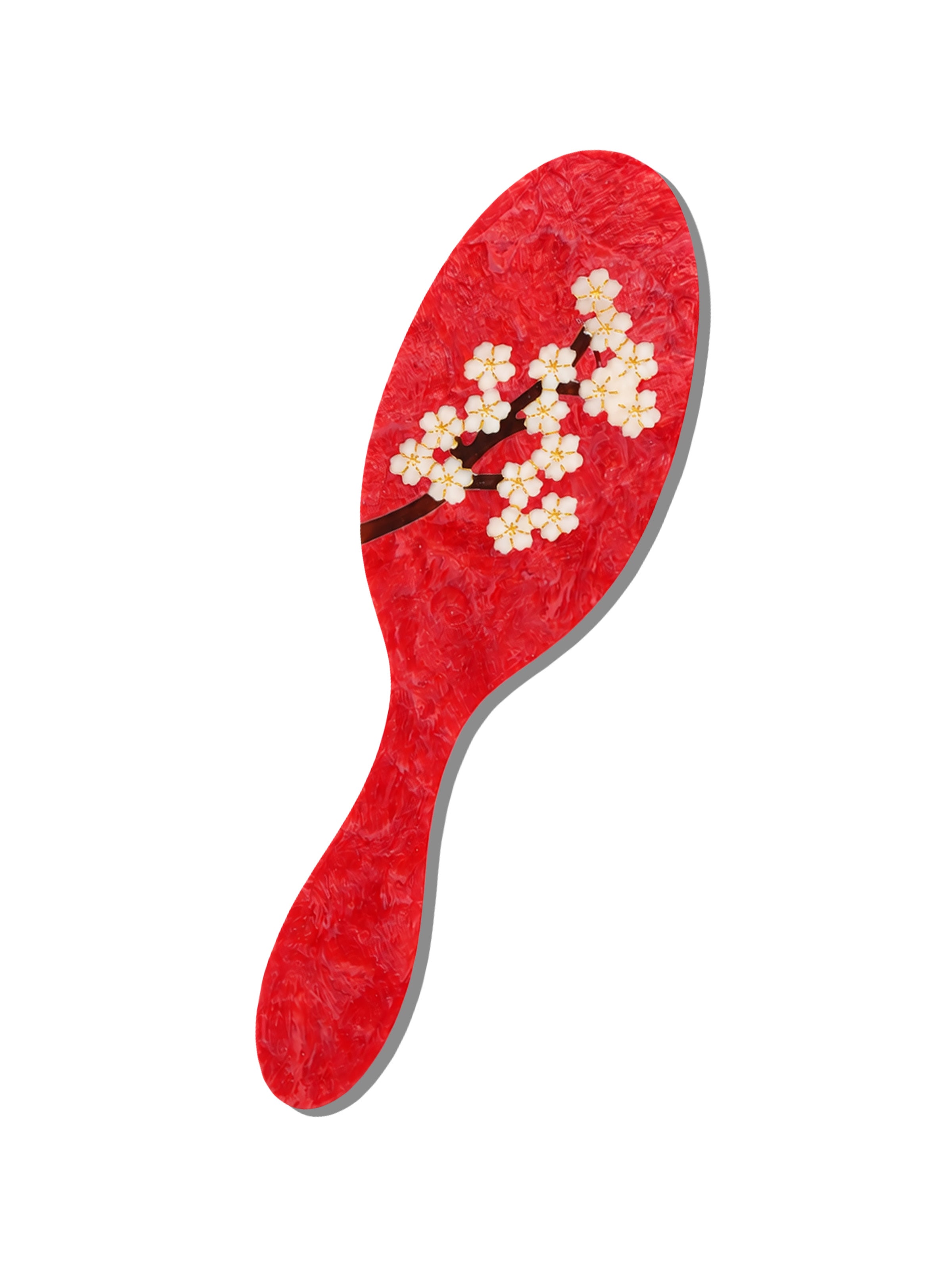 Hand-painted Red Sakura Blossom Brush | Eco-Friendly