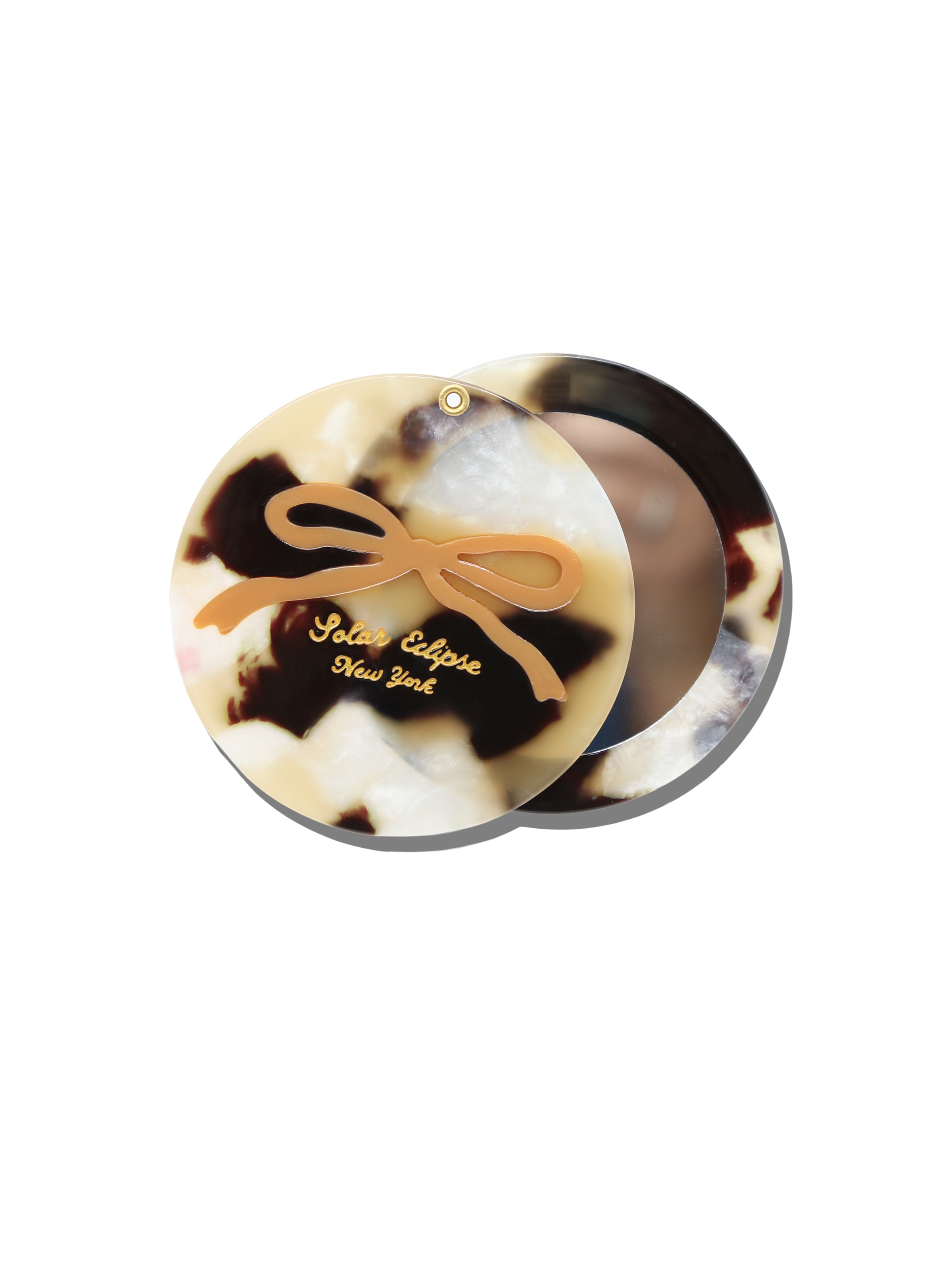 Hand-painted Vintage Bow Compact Mirror | Eco-Friendly