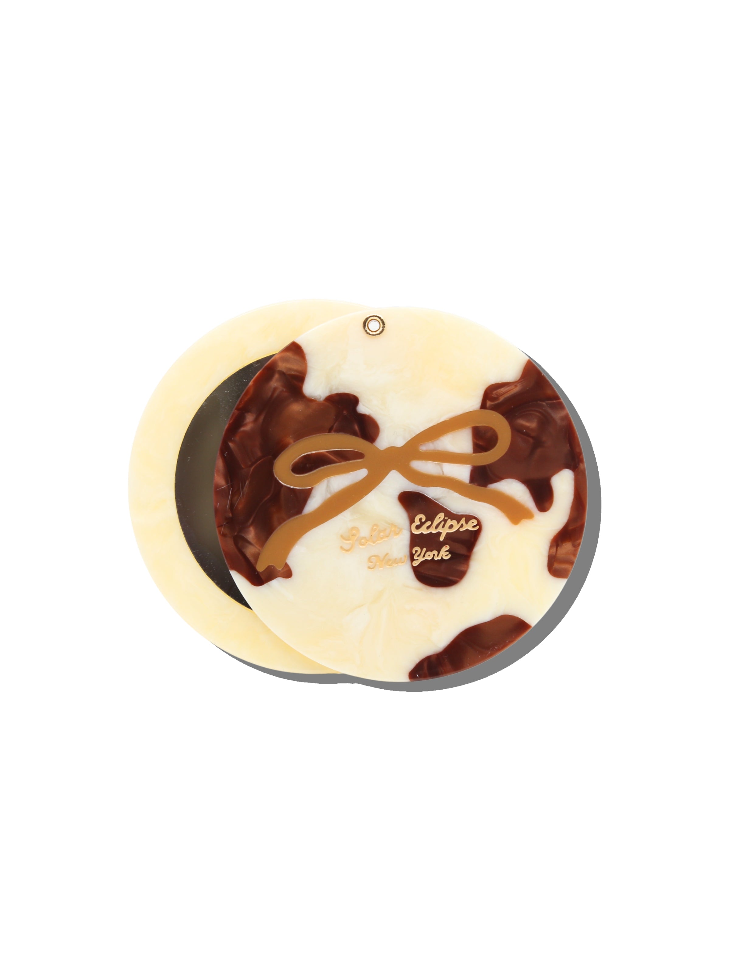 Hand-painted Vintage Bow Compact Mirror | Eco-Friendly