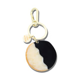 Hand-painted Black and White Cookie Bag Charm + Keychain | Eco-Friendly