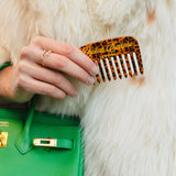Hand-painted Golden Leopard Pocket Comb | Eco-Friendly