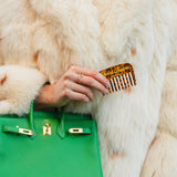 Hand-painted Golden Leopard Pocket Comb | Eco-Friendly