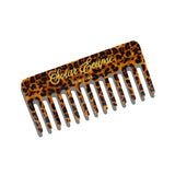 Hand-painted Golden Leopard Detangling Wide Tooth Hair Comb | Eco-Friendly