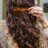 Hand-painted Golden Leopard Detangling Wide Tooth Hair Comb | Eco-Friendly
