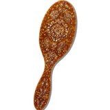 Hand-painted Brown Paisley Brush | Eco-Friendly