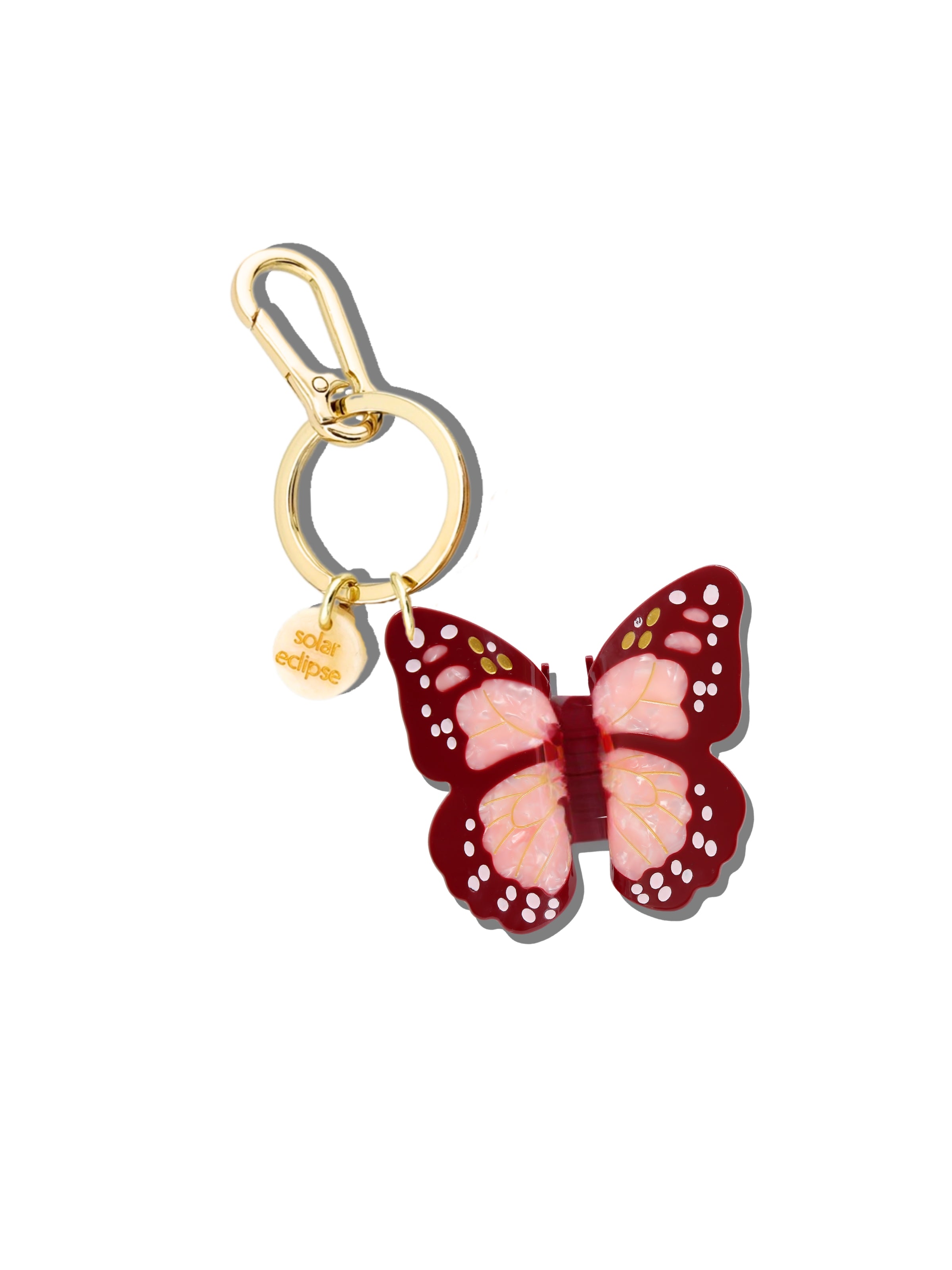 Hand-painted Monarch Butterfly Bag Charm + Keychain | Eco-Friendly